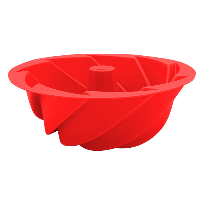 Red Non-Stick Silicone Cyclone Cake Pan Set (10 Molds) - Perfect for Desserts