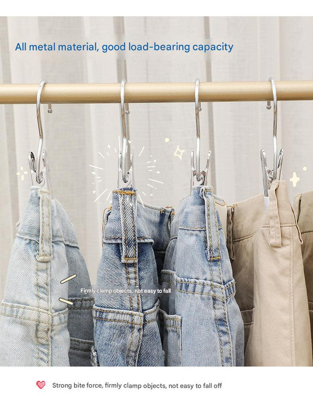 Dark green Stainless Steel Hanging Clips (35 PCS) - Strong Grip for Pants, Hats, Socks, Laundry