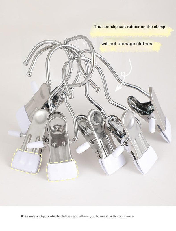 Light green Stainless Steel Hanging Clips (35 PCS) - Strong Grip for Pants, Hats, Socks, Laundry
