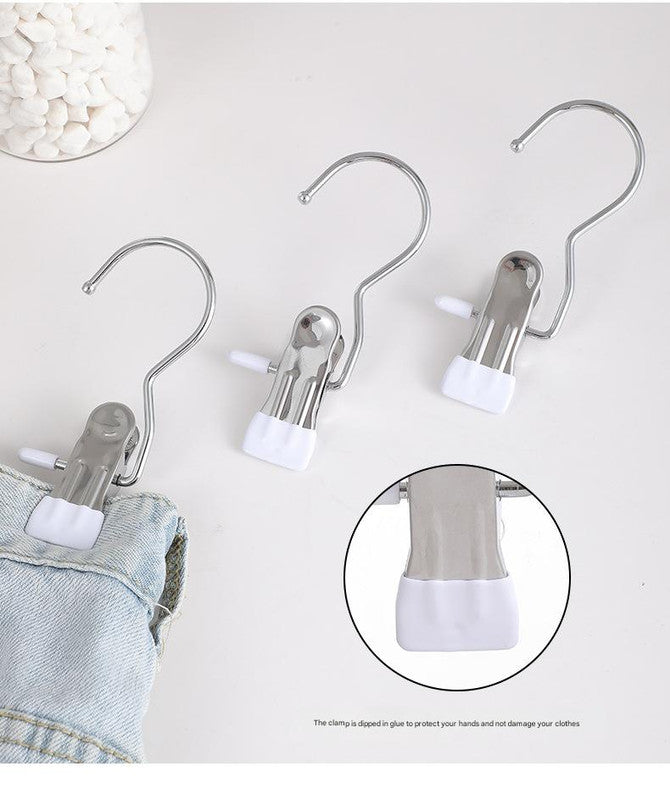 Black Stainless Steel Hanging Clips (35 PCS) - Strong Grip for Pants, Hats, Socks, Laundry
