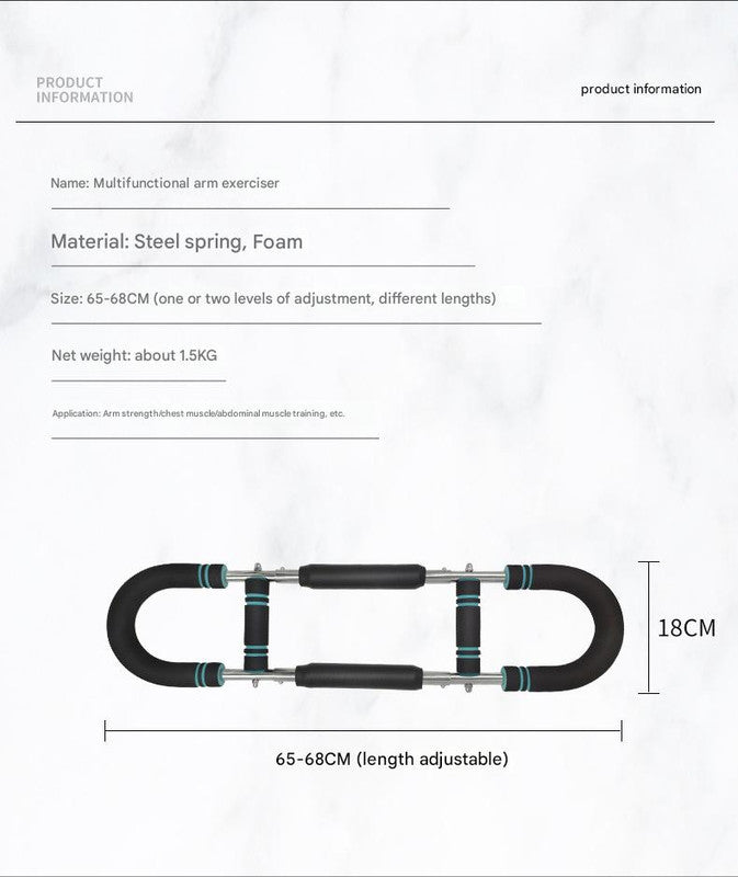 Red Black Adjustable U-Shaped Arm Exerciser - For Home Fitness Strength Training (30kg)