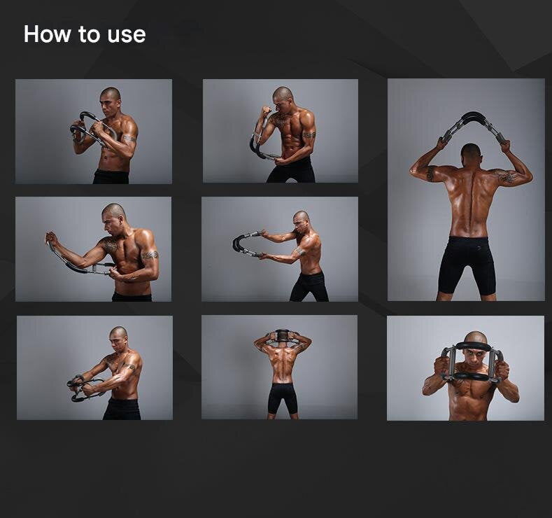 Red Black Adjustable U-Shaped Arm Exerciser - For Home Fitness Strength Training (40kg)