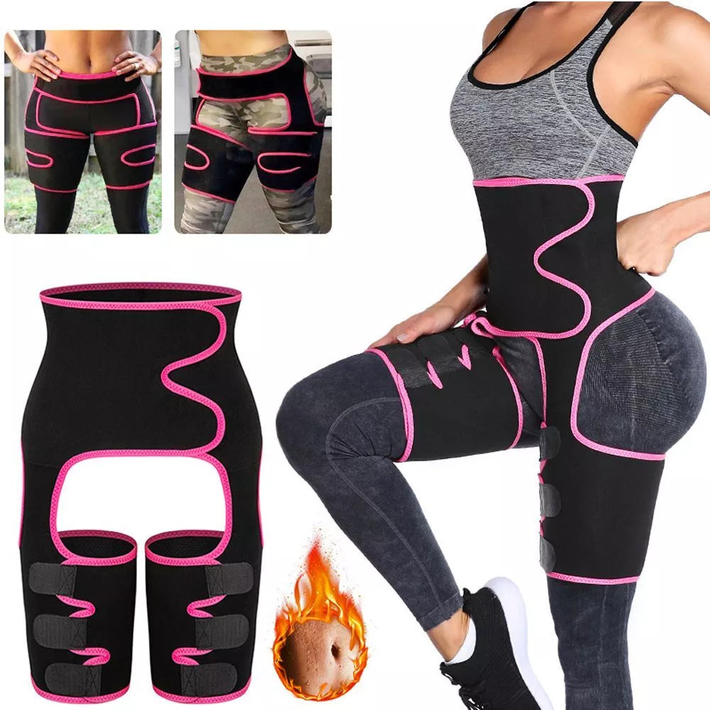 Pink Women's 3-in-1 Body Shaper: Waist Cincher, Thigh Slimmer, Glute Lifter - Workout Gear (Size : S/M)