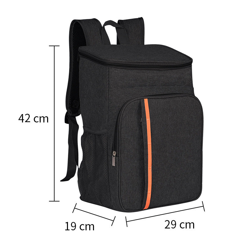 Black Leakproof Insulated Backpack Cooler - Durable Oxford Cloth, for Travel &amp; Picnics