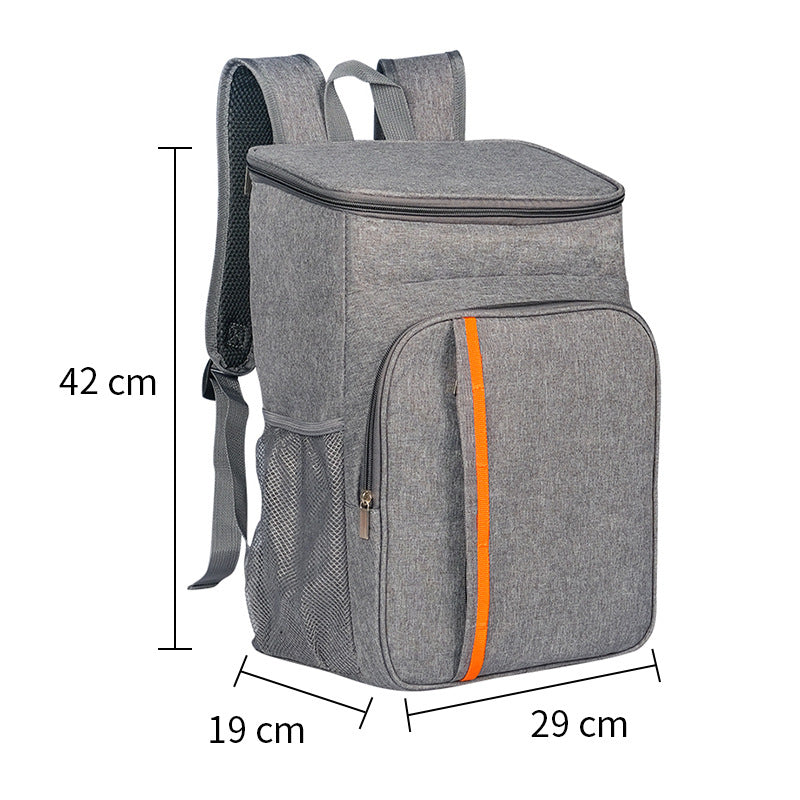 Grey Leakproof Insulated Backpack Cooler - Durable Oxford Cloth, for Travel &amp; Picnics