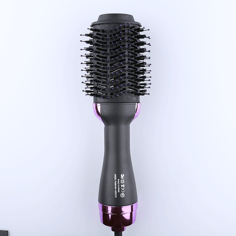 Purple 3-in-1 Hot Air Brush Hair Dryer &amp; Styler - Volumizer, Straightener, Curler