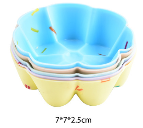 Style 8 Silicone Mini Cake Molds (30 Pack) -  For Cupcakes, Desserts (7x7x2.5cm)