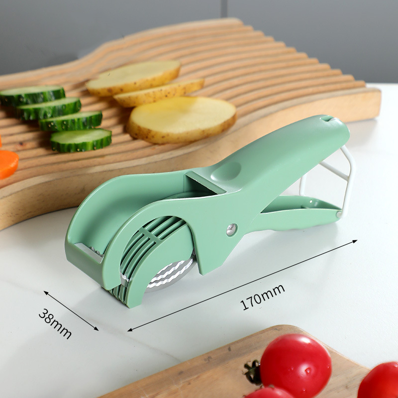 2 pcs Green 5-Blade Fruit &amp; Vegetable Slicer for Crinkle Cuts - Kitchen Gadget