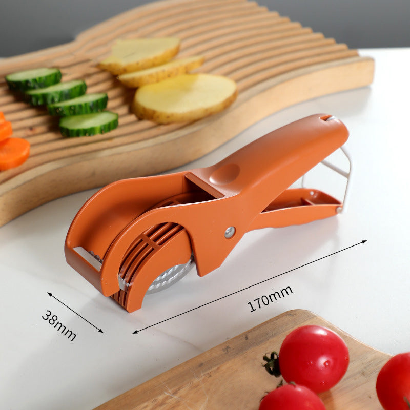 2 pcs Orange 5-Blade Fruit &amp; Vegetable Slicer for Crinkle Cuts - Kitchen Gadget