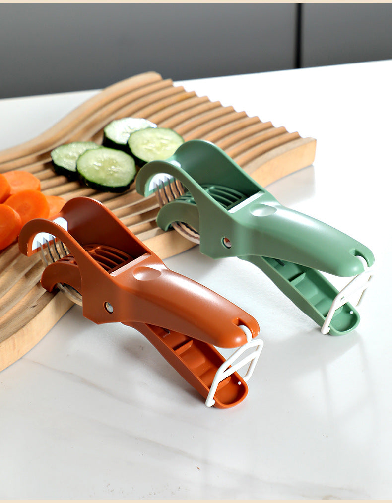 2 pcs (Orange+Green) 5-Blade Fruit &amp; Vegetable Slicer for Crinkle Cuts - Kitchen Gadget