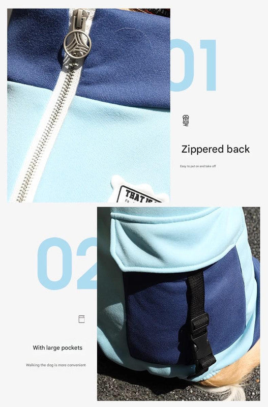 Turmeric Sporty Dog Onesie with Back Zipper & Pockets - For Medium/Large Dogs (Size : 5XL)