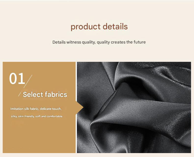 Champagne Silky Satin Pillowcase Pair - Smooth for Hair & Skin, Elastic Fitted (46x70+16cm)