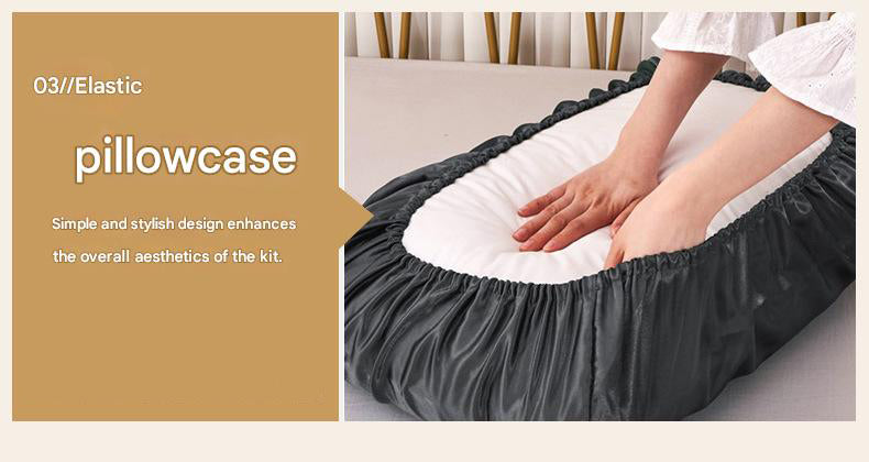 Champagne Silky Satin Pillowcase Pair - Smooth for Hair & Skin, Elastic Fitted (46x90+16cm)