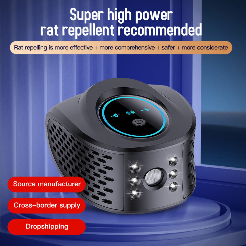 Black Advanced Ultrasonic Pest Repeller - Multi-Wave Tech for Mice, Roaches, Mosquitoes