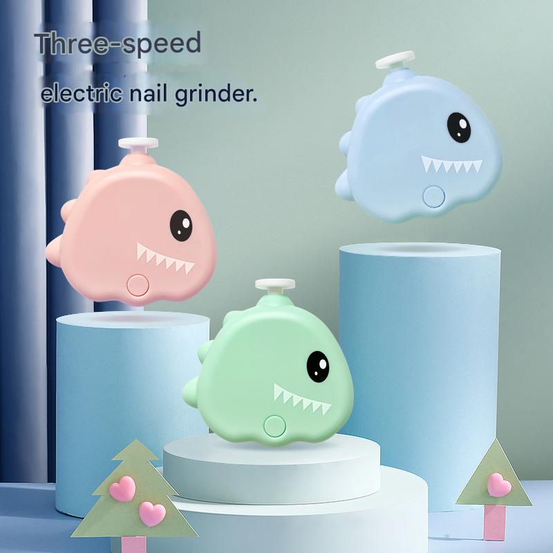 Green Cute Dinosaur Electric Pet Nail Grinder - 3-Speed, Low Noise, USB-C for Dogs & Cats