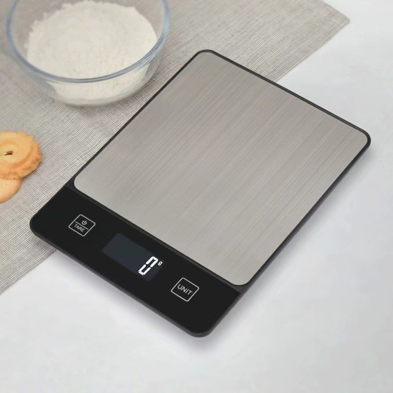 Black Digital Kitchen Scale - Stainless Steel Food Scale for Baking &amp; Cooking (10kg/1g)