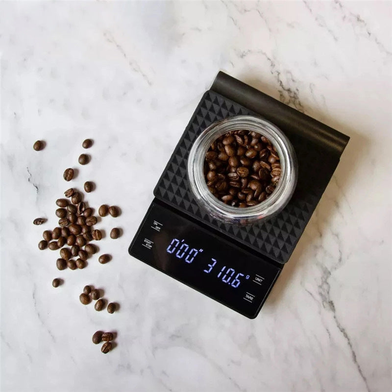 Digital Coffee Scale with Timer - 0.1g Precision, USB Rechargeable, Pour Over &amp; Espresso