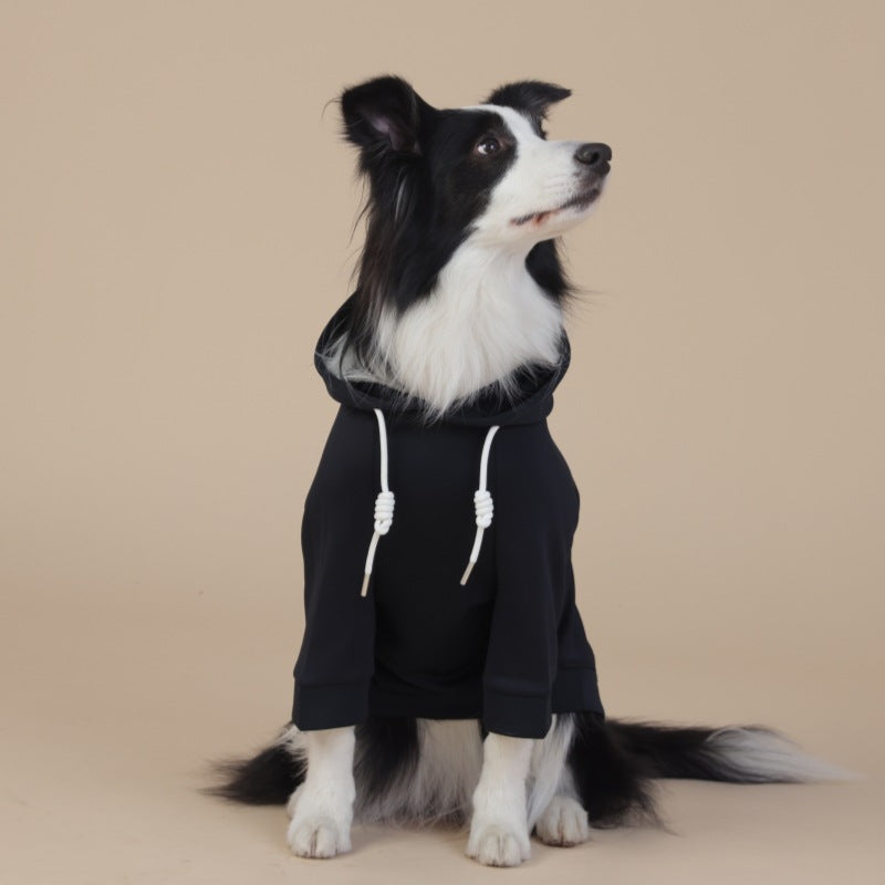 Black Classic Dog Sweatshirt with Hood &amp; Drawstrings - For Large Dogs (Size : XL)