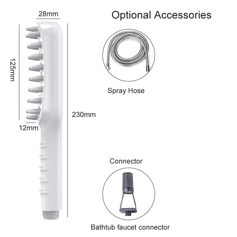 Handheld Pet Grooming Shower Sprayer - With Comb Teeth Hose &amp; Adapters