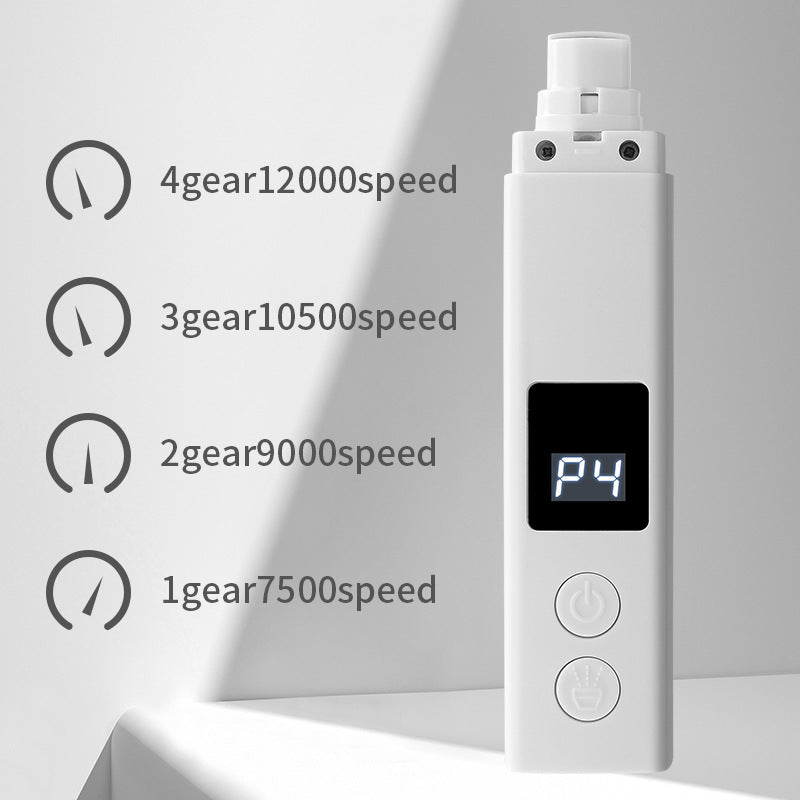 White Professional Pet Nail Grinder Kit - LCD, LED, Laser, for Dogs & Cats