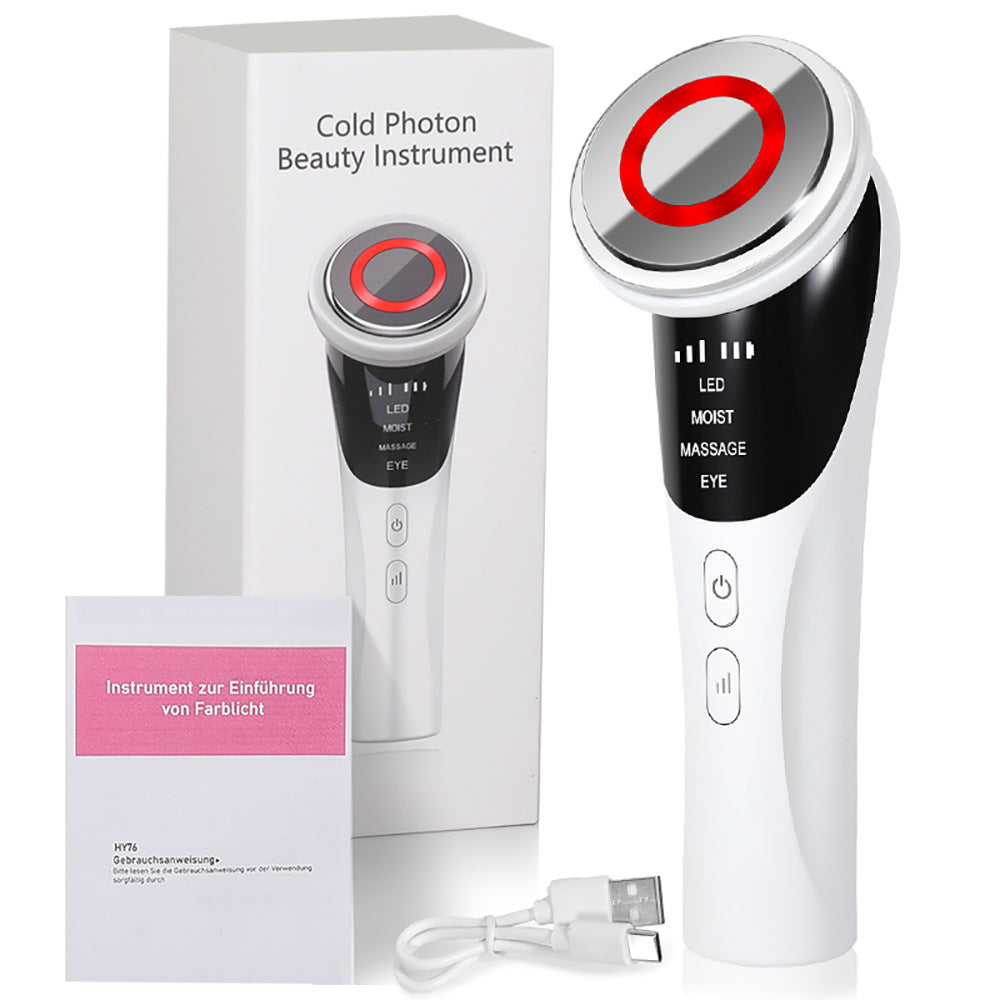 Cold Photon LED Light Therapy Facial Massager - EMS, Hot Compress, Skin Rejuvenation Wand