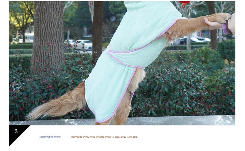 Green Hooded Dog Bathrobe - Super Absorbent, Adjustable Fit, Cozy Pet Towel (Size : S)