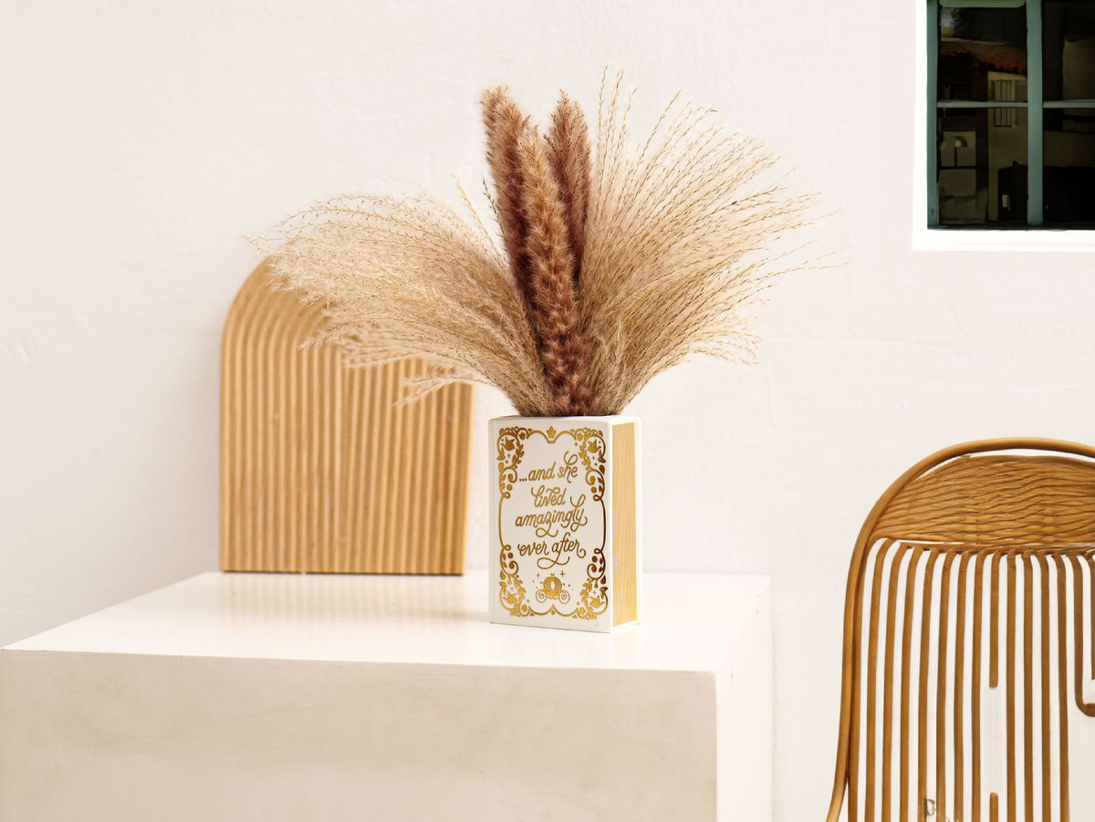 Literary Book Vase - Creative Ceramic Planter & Desk Organizer(Golden Book)