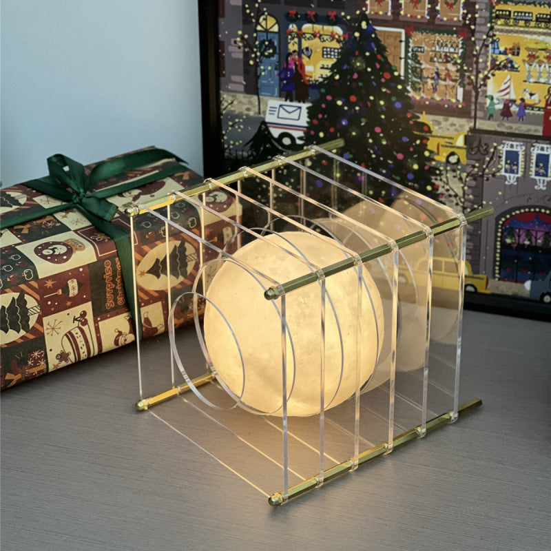 Minimalist Layered Acrylic Moon Lamp - USB Touch Dimmable (Transparent Moon Lamp)