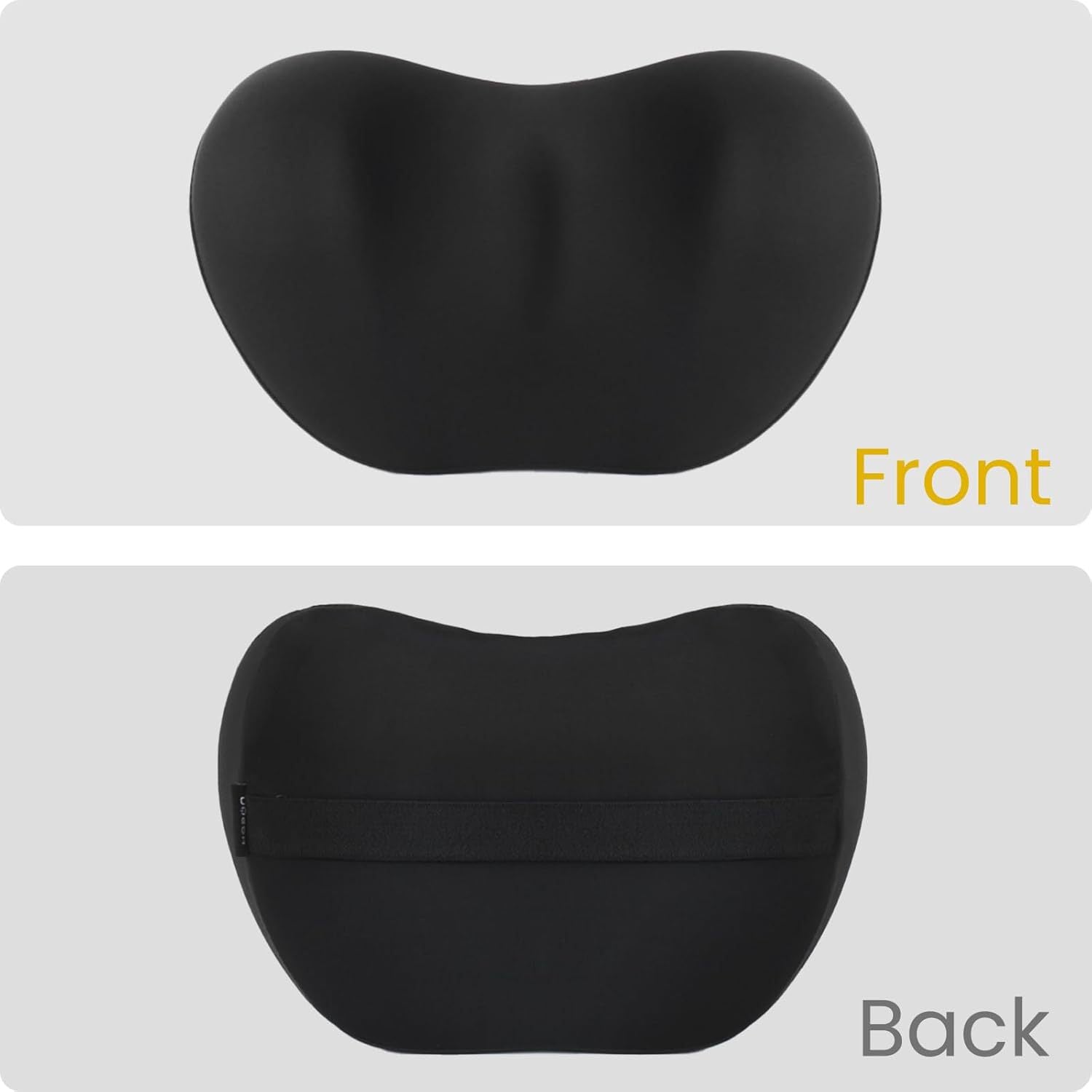 Brown Ergonomic Memory Foam Car Headrest & Lumbar Support Cushion Set - Driving Comfort Neck & Back Pillow