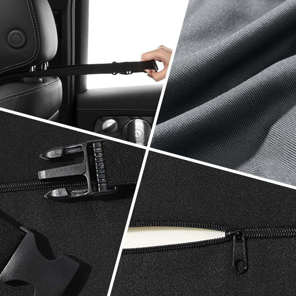 Brown Ergonomic Memory Foam Car Headrest & Lumbar Support Cushion Set - Driving Comfort Neck & Back Pillow