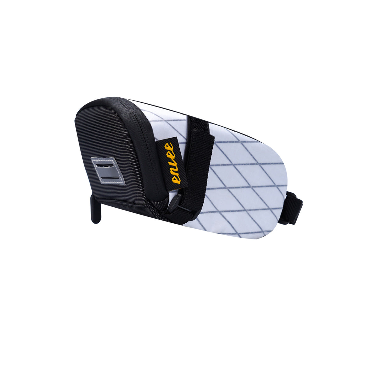 White And Black Water-Resistant Bicycle Saddle Bag - 1.3L Reflective Seat Pack for Road &amp; Mountain Bikes