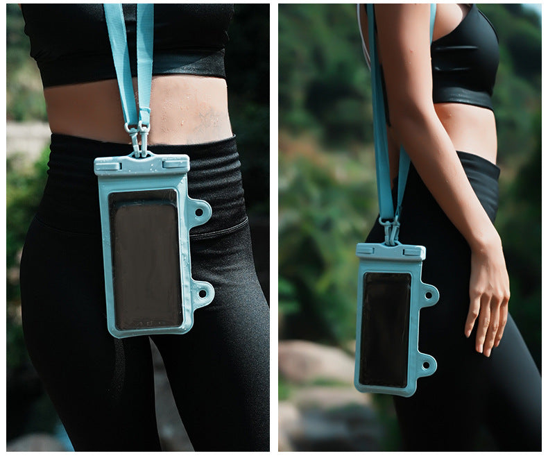 Blue 2-Pack Universal IPX8 Waterproof Phone Pouch with Lanyard - Touch Sensitive Case for Swimming & Outdoor Sports