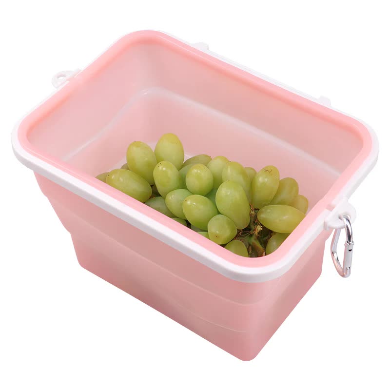2 Pcs Pink Collapsible Silicone Food Storage Container - Microwave &amp; Freezer Safe Lunch Box