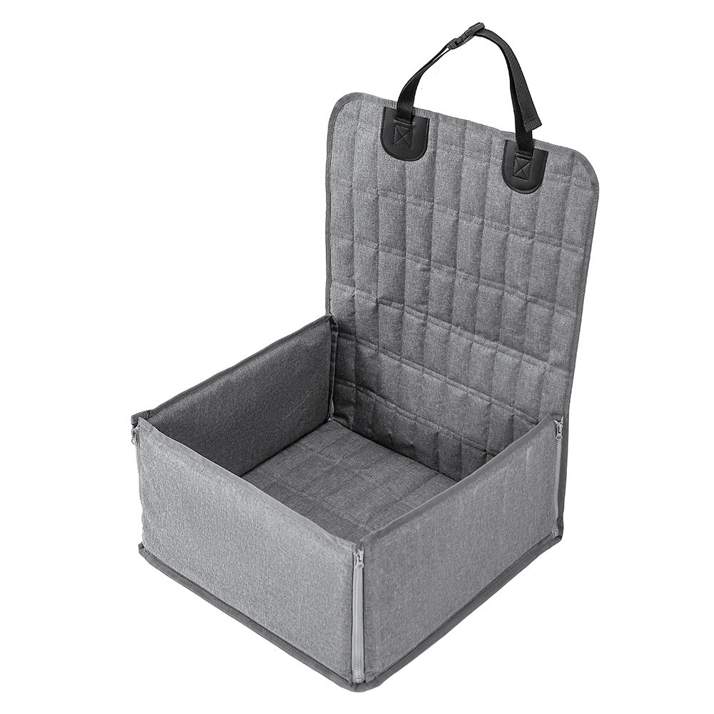 Grey Waterproof Front Pet Car Seat Cover - Non-Slip Dog Booster Seat Protector Mat