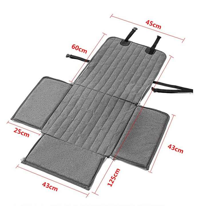 Grey Waterproof Front Pet Car Seat Cover - Non-Slip Dog Booster Seat Protector Mat