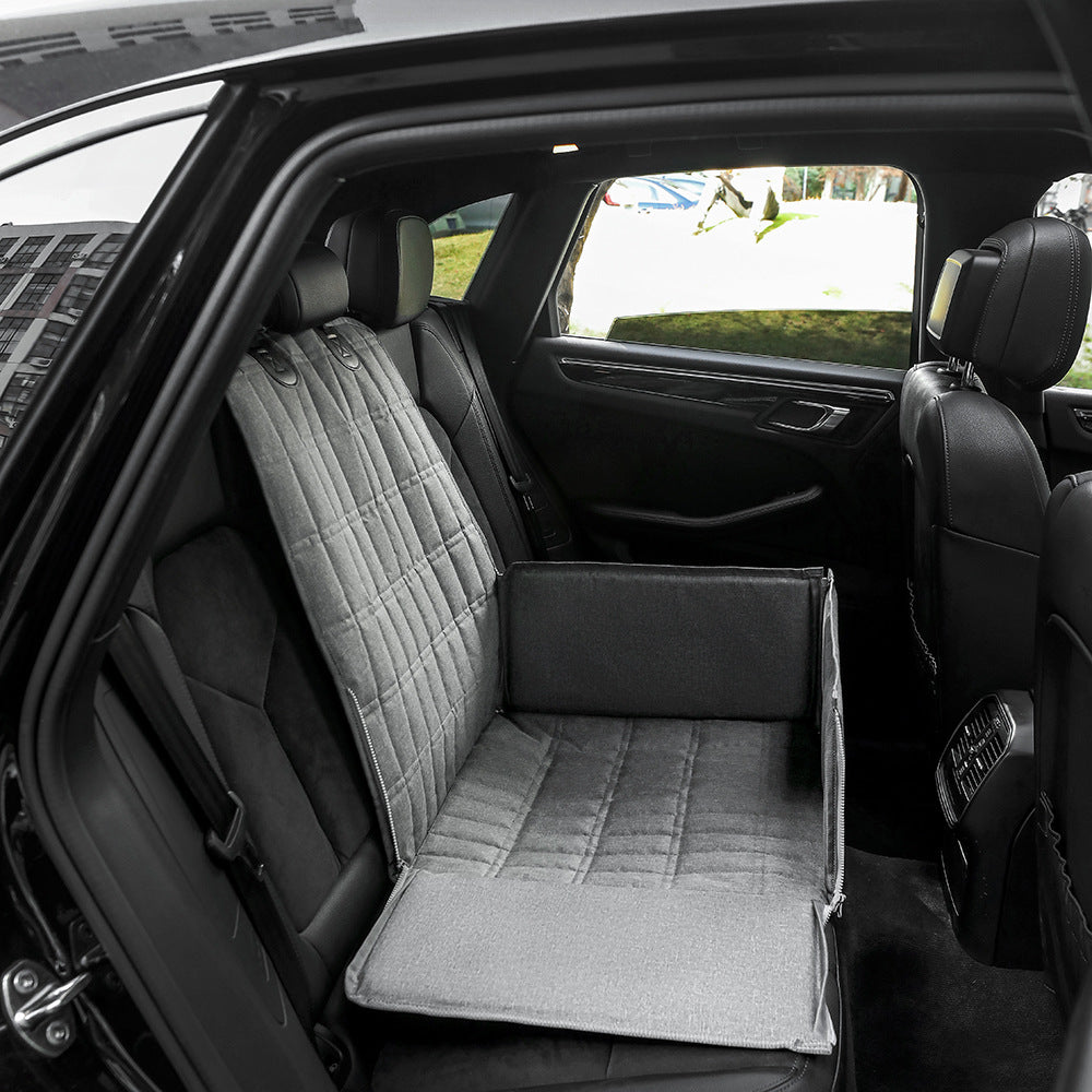 Black Waterproof Front Pet Car Seat Cover - Non-Slip Dog Booster Seat Protector Mat