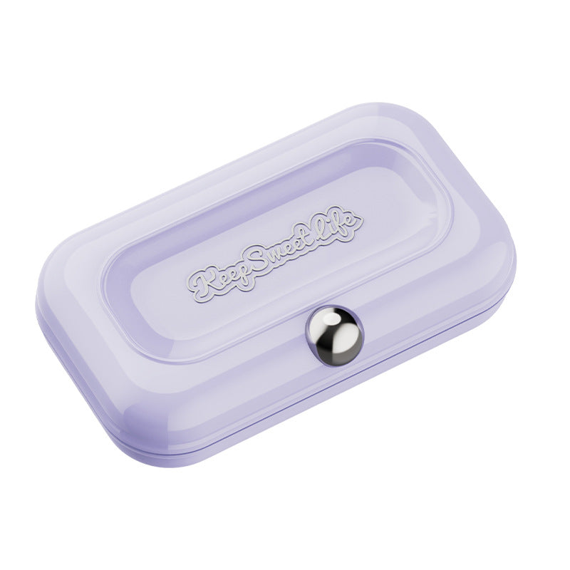 2 Sets Purple Portable 4-Piece Manicure Set - Compact Nail Grooming Kit with Stainless Steel Clippers, File & Stylish Case