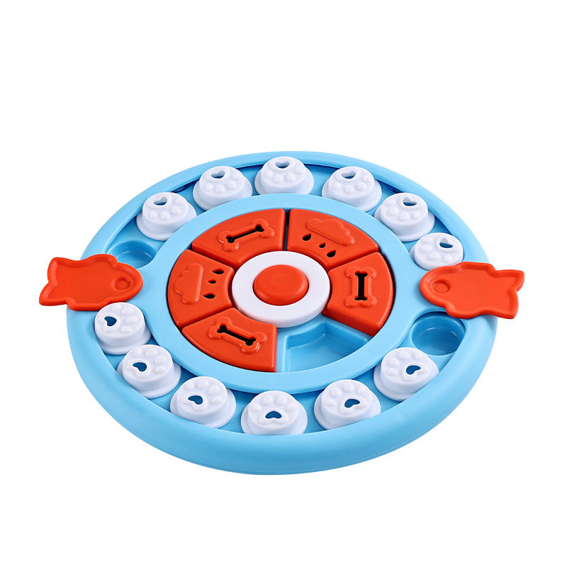 Blue Interactive Pet Puzzle Feeder Toy - Slow Eating &amp; Mental Stimulation Game for Dogs &amp; Cats