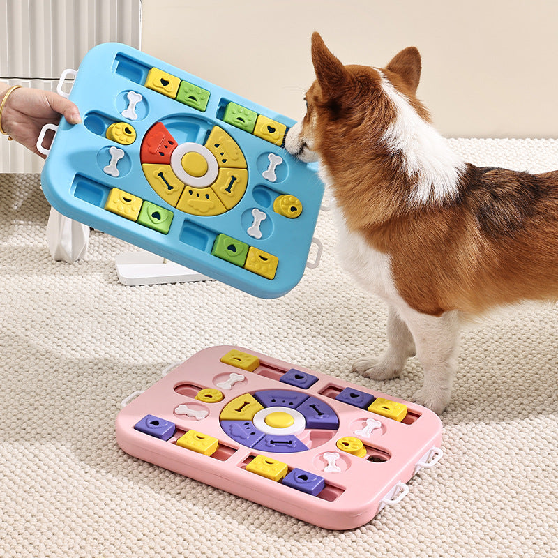 Blue Advanced Interactive Dog Puzzle Toy - Multi-Mechanism Treat Dispensing Slow Feeder for Mental Enrichment