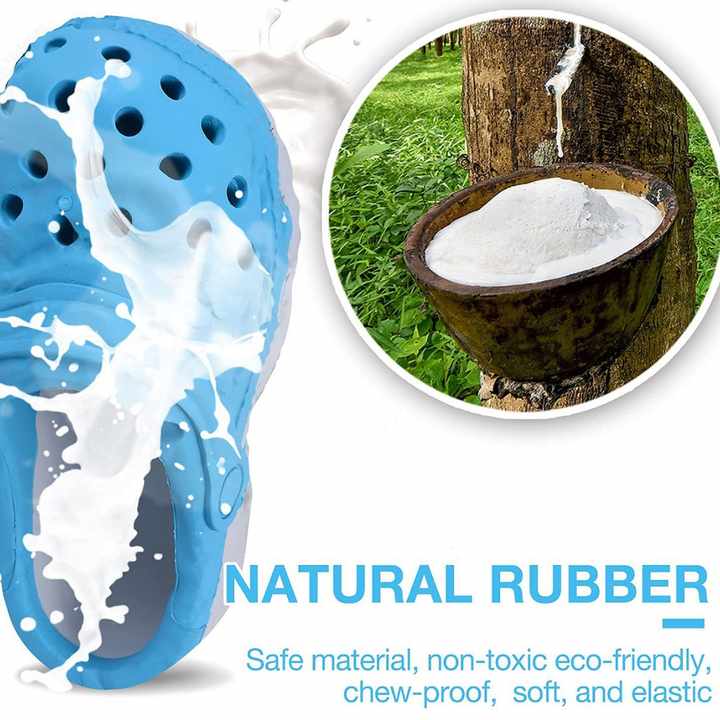 Size L Blue Tough Slipper Dog Chew Toy - Natural Rubber Treat Dispenser & Teeth Cleaner for Interactive Play & Boredom Relief