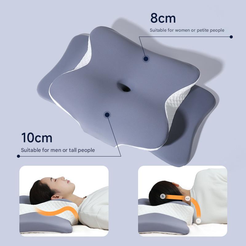 Light Green Ergonomic Butterfly Memory Foam Pillow - Cervical Neck Support for Side, Back & Stomach Sleepers, Orthopedic Contour Design