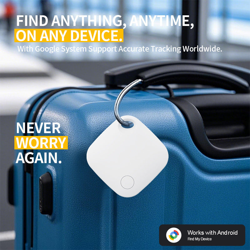 Black Smart Item Locator Tag for Android - Google Find My Device Compatible, Anti-Lost Tracker