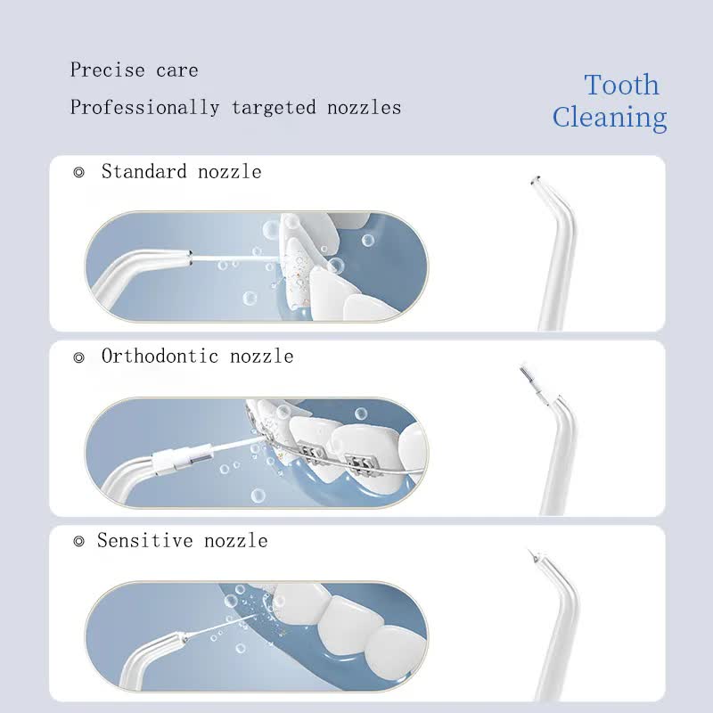 White Advanced Portable Water Flosser - USB Rechargeable Cordless Oral Irrigator, 3 Modes, IPX7 Waterproof for Travel & Home