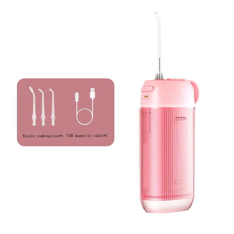 Pink Advanced Portable Water Flosser - USB Rechargeable Cordless Oral Irrigator, 3 Modes, IPX7 Waterproof for Travel &amp; Home