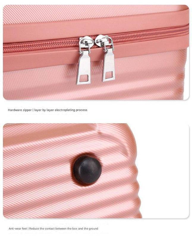 Pink Durable Hard Shell Makeup Travel Case - Large Capacity Portable Cosmetic Organizer Box with Handle