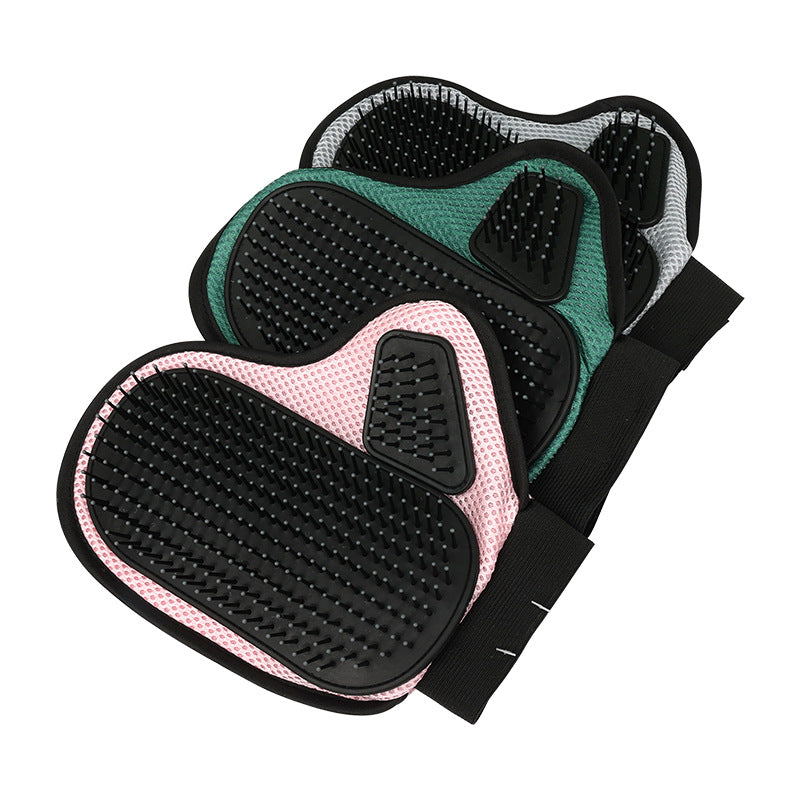 2 Pcs Pink And Black Pet Grooming Glove - Gentle Deshedding &amp; Massage Mitt for Dogs &amp; Cats, Efficient Fur Remover