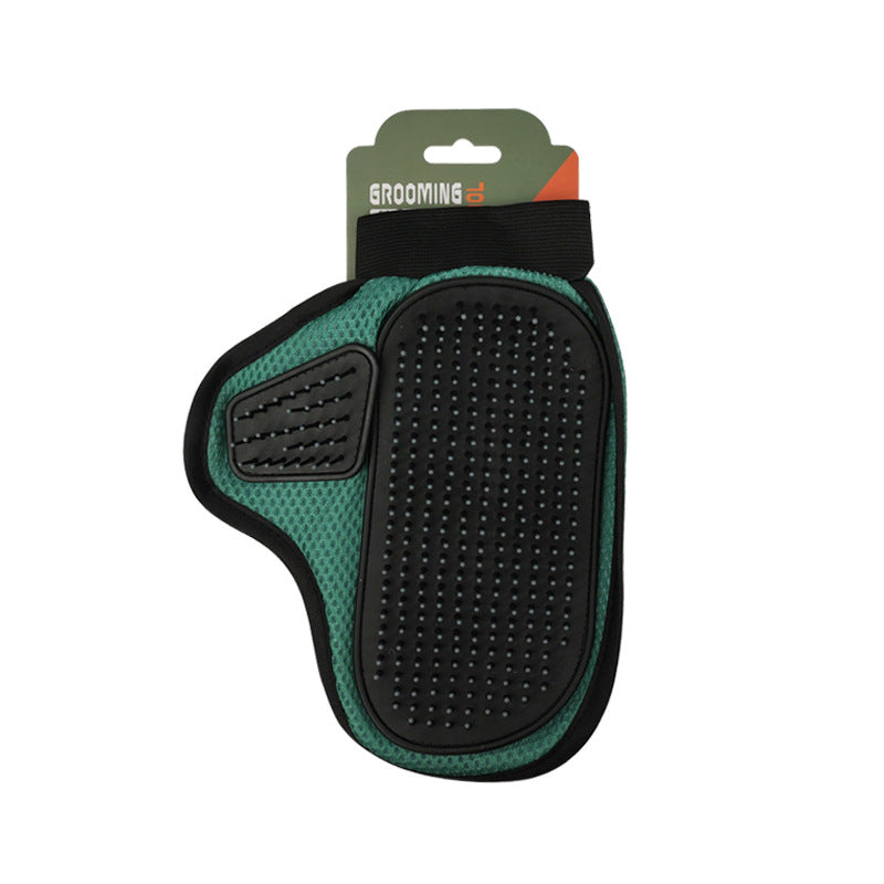 2 Pcs Green And Black Pet Grooming Glove - Gentle Deshedding &amp; Massage Mitt for Dogs &amp; Cats, Efficient Fur Remover