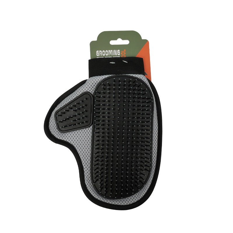 2 Pcs Grey And Black Pet Grooming Glove - Gentle Deshedding &amp; Massage Mitt for Dogs &amp; Cats, Efficient Fur Remover