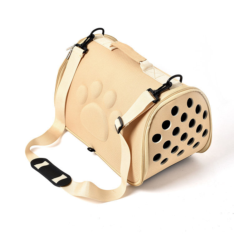Khaki Stylish EVA Pet Carrier Bag - Lightweight Portable &amp; Breathable Travel Crate for Small Dogs &amp; Cats