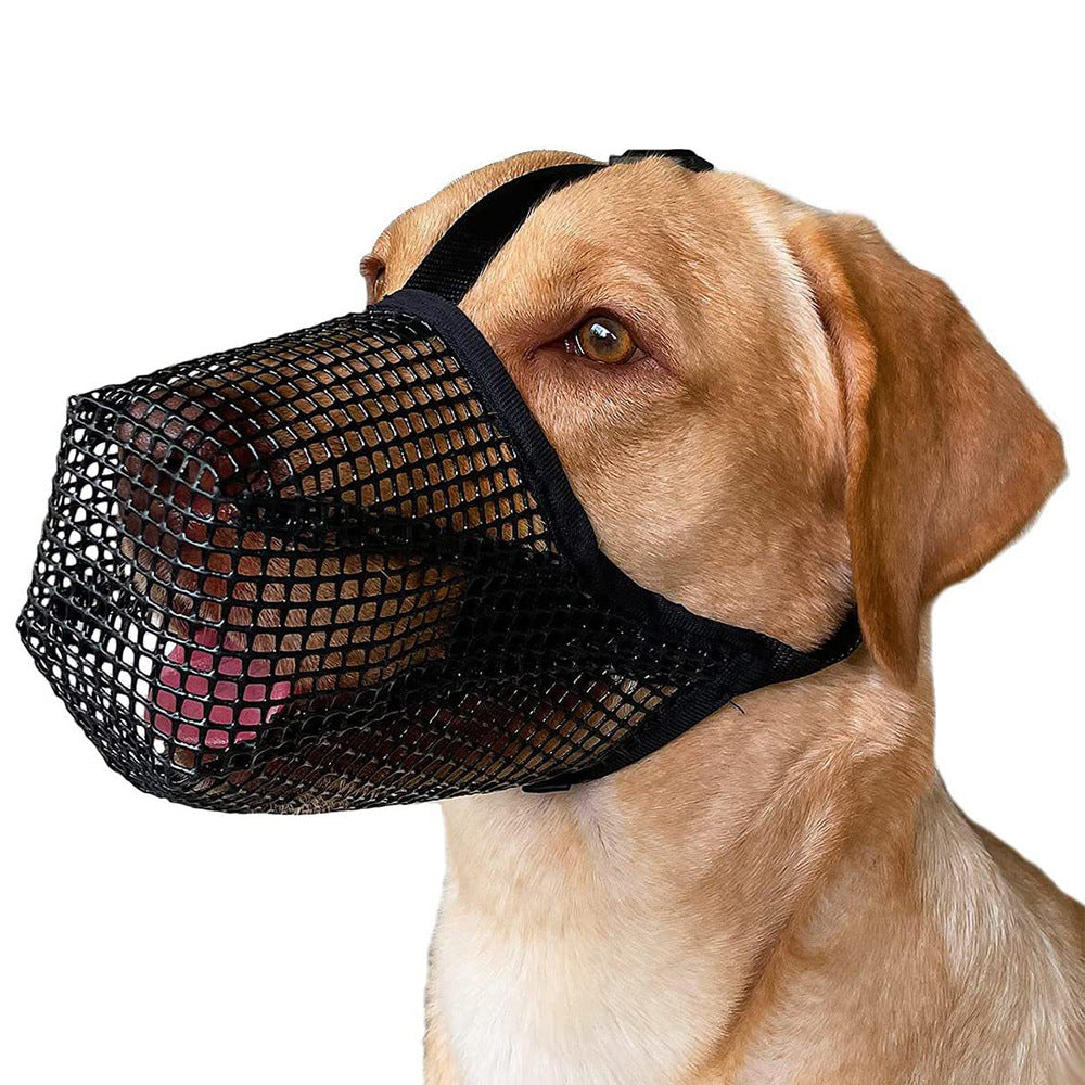 2 Pcs Size XL Black Breathable Mesh Dog Muzzle - Anti-Barking, Biting &amp; Chewing - Adjustable &amp; Comfortable Nylon Muzzle for Dogs